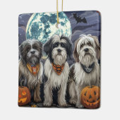 Tibetaanse Terrier Halloween Spoken Keramisch Ornament (Links)