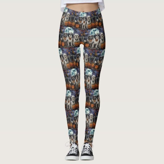 Tibetaanse Terrier Halloween Spoken Leggings (Voorkant)