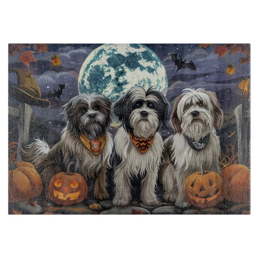 Tibetaanse Terrier Halloween Spoken Snijplank (Voorkant)
