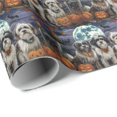 Tibetaanse Terriër Halloween Spokeny Cadeaupapier (Rol Hoek)