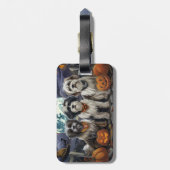 Tibetaanse Terriër Halloween Spooky Bagagelabel (Achterkant verticaal)