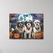 Tibetaanse Terriër Halloween Spooky Canvas Afdruk (Voorkant)