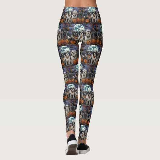 Tibetaanse Terriër Halloween Spooky Leggings (Achterkant)