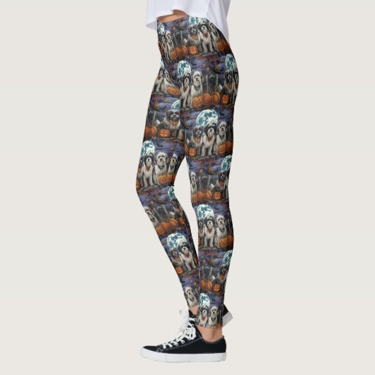 Tibetaanse Terriër Halloween Spooky Leggings (Links)