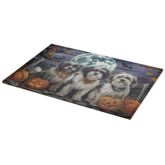 Tibetaanse Terriër Halloween Spooky Snijplank (Hoek)