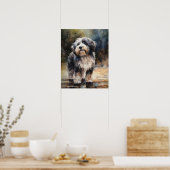 Tibetaanse Terriër Hond Art Print Poster (Keuken)