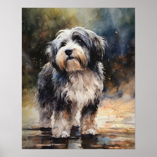 Tibetaanse Terriër Hond Art Print Poster (Voorkant)