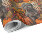 Tibetaanse Terriër Hond Herfst Oogst Thanksgiving Cadeaupapier (Rol Hoek)