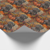 Tibetaanse Terriër Hond Herfst Oogst Thanksgiving Cadeaupapier (Hoek)