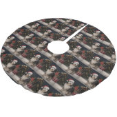 Tibetaanse Terriër Hond in Sneeuw Kerstmis Kerstboom Rok (Gekanteld)