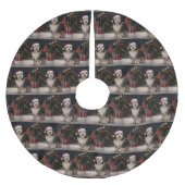 Tibetaanse Terriër Hond in Sneeuw Kerstmis Kerstboom Rok (Voorkant)