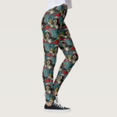 Tibetaanse Terrier Hond Kerst Feestelijk Leggings (Rechts)