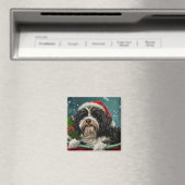 Tibetaanse Terrier Hond Kerst Festiviteit Magneet (Insitu (Vaatwasser))