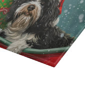 Tibetaanse Terrier Hond Kerst Festiviteit Snijplank (Hoek)