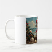 Tibetaanse Terriër Hond Kerst  Strand Koffiemok (Links)