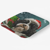 Tibetaanse Terriër Hond Kerstfeest Papieren Bordje (Gebogen)