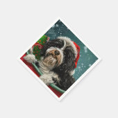 Tibetaanse Terriër Hond Kerstfeest Servet (Hoek)