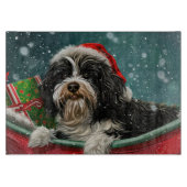 Tibetaanse Terriër Hond Kerstfeest Snijplank (Voorkant)