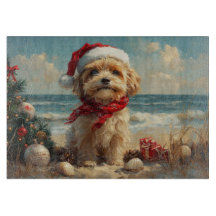 Tibetaanse Terrier Hond Kerstmis Vintage Strand Snijplank