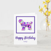 Tibetaanse Terriër Hond Leuk Silhouet Paarse PY&B Kaart (Gele Bloem)