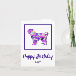 Tibetaanse Terriër Hond Leuk Silhouet Paarse PY&B Kaart