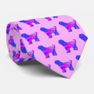 Tibetaanse Terriër Hond Roze Silhouet Roze Stropda Stropdas