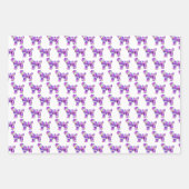 Tibetaanse Terriër Hond Silhouet Paarse 3 Verschil Inpakpapier Vel (Voorkant 3)