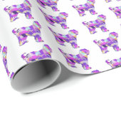 Tibetaanse Terriër Hond Silhouet PPYB Witte Verjaa Cadeaupapier (Rol Hoek)