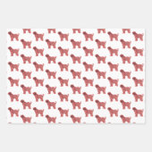 Tibetaanse Terriër Hond Silhouet Rood Merry Woofma Inpakpapier Vel (Voorkant 3)
