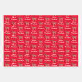 Tibetaanse Terriër Hond Silhouet Rood Merry Woofma Inpakpapier Vel (Voorkant)