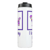 Tibetaanse Terriër Hond Silhouet Schattig Paarse P Thermosbeker (Voorkant)