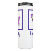 Tibetaanse Terriër Hond Silhouet Schattig Paarse P Thermosbeker (Achterkant)