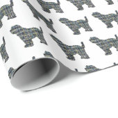 Tibetaanse Terriër Hond Silhouet Y & B Raster Wit Cadeaupapier (Rol Hoek)