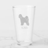 Tibetaanse Terriër Hond Silhouette Tibbie Geperson Glas (Achterkant)