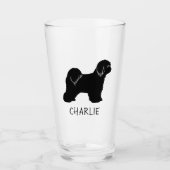 Tibetaanse Terriër Hond Silhouette Tibbie Geperson Glas (Voorkant)