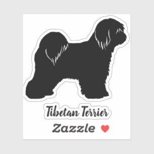 Tibetaanse Terriër Hond Silhouette Vinyl Sticker