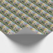 Tibetaanse Terriër Hond Spring Bloemen Schilderen Cadeaupapier (Hoek)