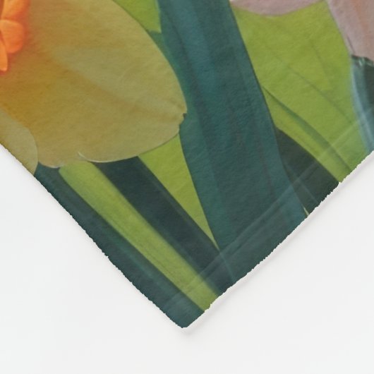 Tibetaanse Terriër Hond Spring Bloemen Schilderen Fleece Deken (Hoek)