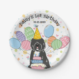 Tibetaanse Terriër Hond Verjaardagsfeestje Papier  Papieren Bordje