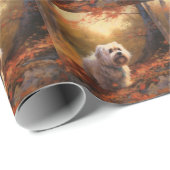 Tibetaanse Terriër in de herfst laat Herfst inspir Cadeaupapier (Rol Hoek)