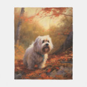 Tibetaanse Terriër in de herfst laat Herfst inspir Fleece Deken (Voorkant)