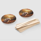 Tibetaanse Terriër in de herfst laat Herfst inspir Handwaaier (Niet-gemonteerd)