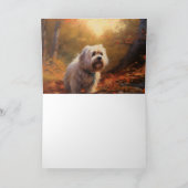 Tibetaanse Terriër in de herfst laat Herfst inspir Kaart (Binnen)