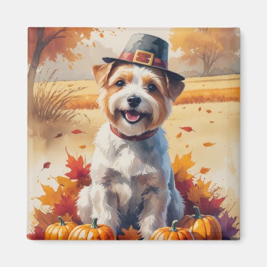 Tibetaanse Terriër in het najaar verlaat Thanksgiv Magneet (Voorkant)
