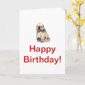 Tibetaanse Terrier Kaart (Gele Bloem)