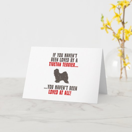 Tibetaanse Terrier Kaart (Gele Bloem)