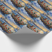 Tibetaanse Terrier Kerstboot Vakantie Cadeaupapier (Hoek)