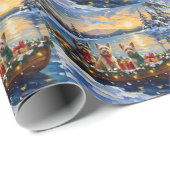 Tibetaanse Terrier Kerstboot Vakantie Cadeaupapier (Rol Hoek)