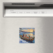Tibetaanse Terrier Kerstboot Vakantie Magneet (Insitu (Vaatwasser))