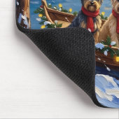 Tibetaanse Terrier Kerstboot Vakantie Muismat (Hoek)
